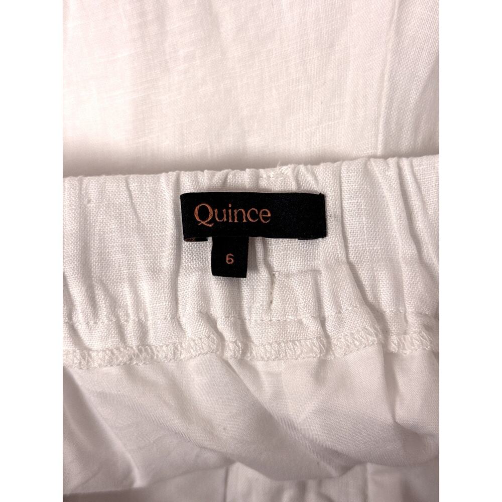 Quince 100% European Linen Pleated Trouser Pants 6 Womens White - Picture 6 of 8